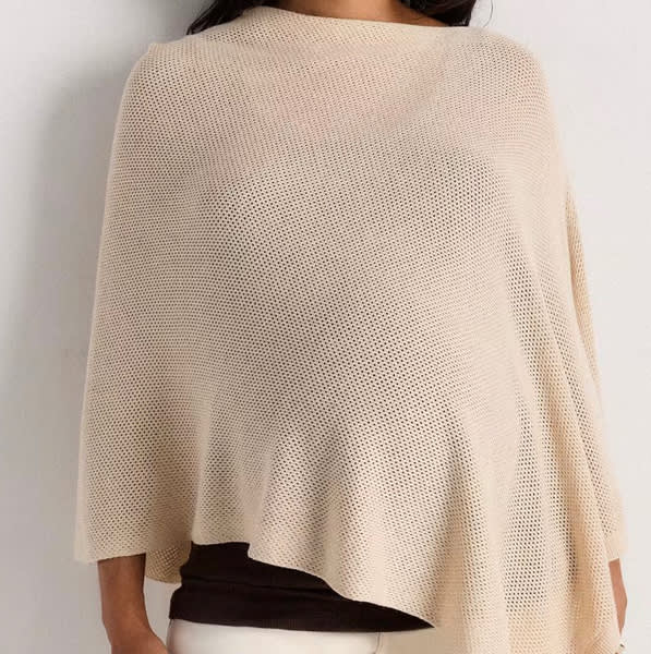 Lightweight Cotton Cashmere Nursing Shawl in Sugar Stone