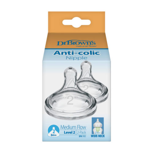 Level 2 Dr. Brown’s Natural Flow® Wide-Neck Baby Bottle Silicone Nipple | Dr. Brown's Baby