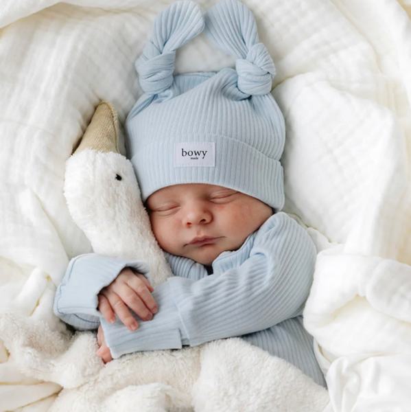 Double Knot Beanie - Powder Blue