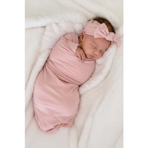 Solid Petal Pink Bamboo Knit Swaddle Blanket