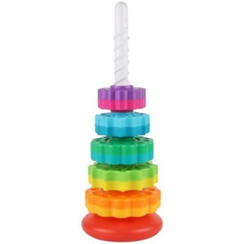 Etokfoks Rainbow Spinning Stacking Toy for Toddlers 1 Pack Montessori Sensory Toy for Babies 6 12 Months Fine Motor Skill Development