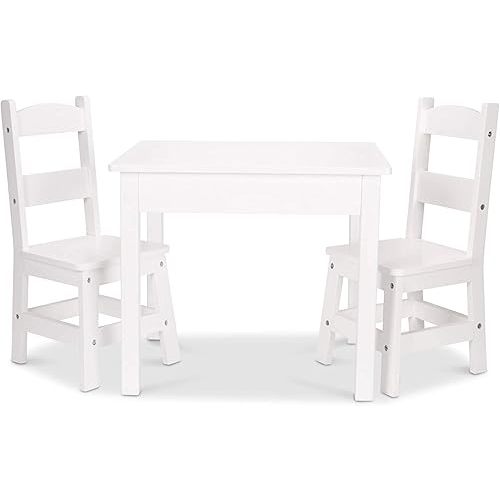 Melissa & Doug Wooden Kids Table & Chairs Set, Montessori, Homeschool Classroom Must Haves, Bedroom Furniture for Boys & Girls 3+