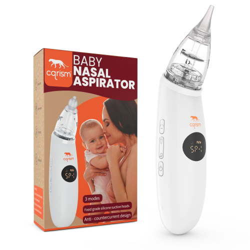 CQRISM Nasal Aspirator Baby Nose Suction, 3 Type Silicone with Music and Light, Battery Powered, for Infant