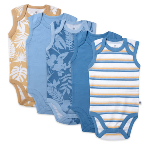 5-Pack Organic Cotton Sleeveless Bodysuits | Honest Baby Clothing