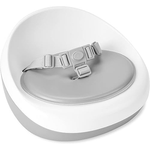 Skip Hop Booster Seat for Dining Table, Sleek Seat Booster, Grey/White