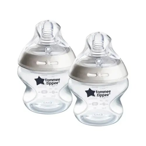 Tommee Tippee Natural Start Anti-Colic Bottle With Slow Flow Teats 150ML 0M+ 2 Pack White | Baby Bunting AU