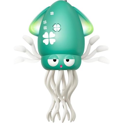 Dancing Squid Baby Toy, Dancing Octopus Tummy Time Toys for Toddlers, Electric Crawling Octopus Baby Toys with Music & LED for 3 4 5 Years Old Kids Boy Girl Birthday Gifts Christmas Stocking Stuffers