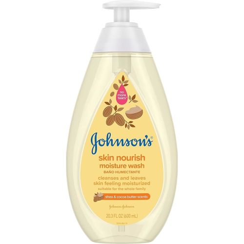 Johnson's Baby Skin Nourishing Moisture Baby Body Wash with Shea & Cocoa Butter, Hypoallergenic & Tear Free Baby Bath Wash, Paraben-, Dye-, Sulfate & Phthalate-Free, 20.3 fl. oz