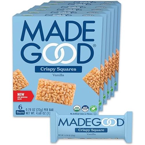MadeGood Crispy Squares, Vanilla (36 Count) Gluten Free Snacks