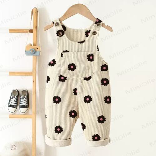 Baby Toddler Black Flowers Overalls