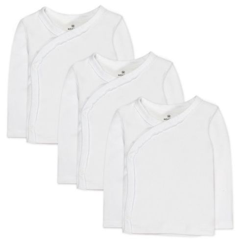 Honest Baby 3-Pack Organic Cotton Long Sleeve Side-Snap Tops