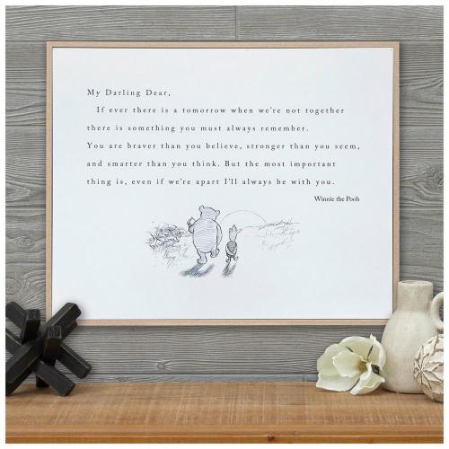 Darling Dear Winnie The Pooh Wood Wall Decor
