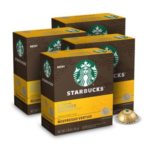Starbucks By Nespresso vertuo line Pods Light Roast Coffee Blonde Espresso Roast - 10ct