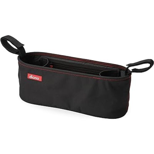 Diono Buggy Buddy Universal Stroller Organizer with Cup Holders, Secure Attachment, Zippered Pockets, Safe & Secure, Black