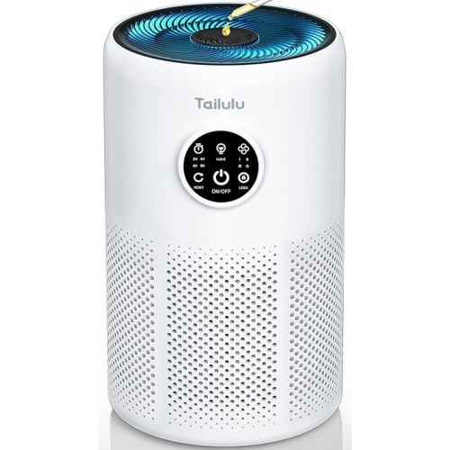 Air Purifiers for Home Pets Large Room Up to 1360 Ft², Tailulu D10 HEPA Air Purifiers for Bedroom with 15dB Sleep Mode, Air Filter for Pet Dander Smoke Odor Dust Pollen with Timer Fragrance Sponge