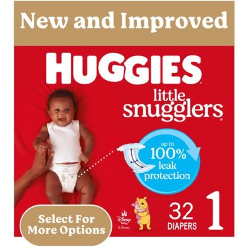 Huggies Little Snugglers Baby Diapers, Size 1 (8-14 lbs), 32 Ct (Select for More)