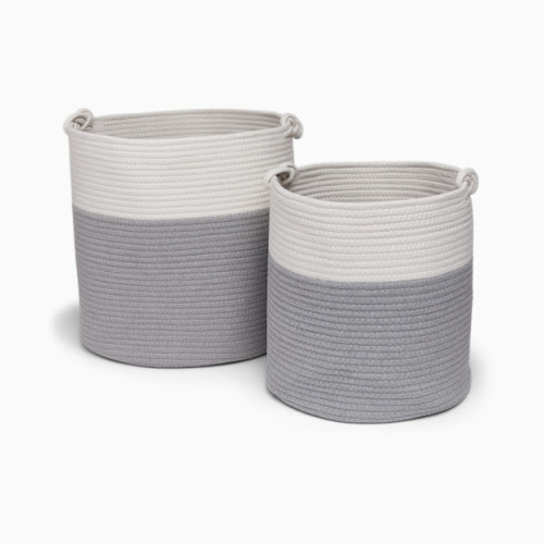Sprucely Large & Medium Rope Basket Set - Grey, Large/Medium