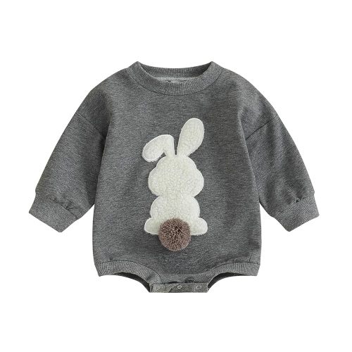 VISGOGO Newborn Infant Baby Boy Girls Oversized Romper Little Dude Sweater Onesie Coming Home Outfit Neutral Clothes