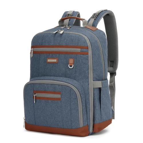 Diaper Bag Backpack, Large Baby Nappy Bags with Portable Changing Pad for Boys and GirlsMultifunction Travel Baby Bag for Moms Dads, Shower Gifts Waterproof and Stylish,Deep Blue
