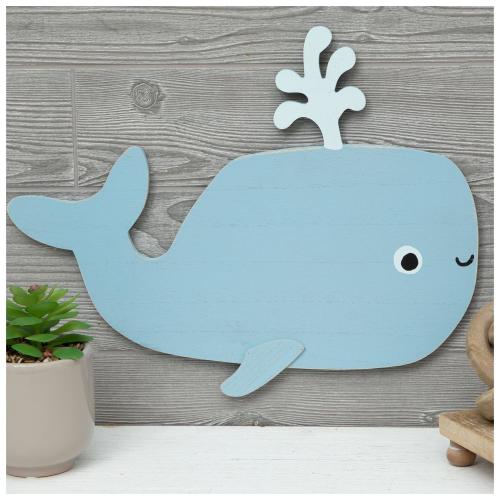 Blue Whale Wood Wall Decor