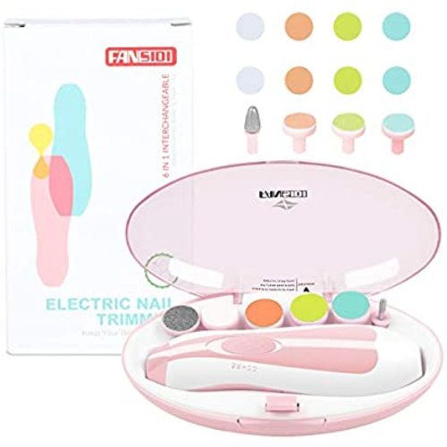 Baby Electric Nail File, Fansidi Safe Baby Nail Trimmer- Electric Baby Nail Clipper for Newborn or Toddler Toes and Fingernails - Girls and Boys Accessory - AA Battery Operated (Not Included) (Pink) - PINK