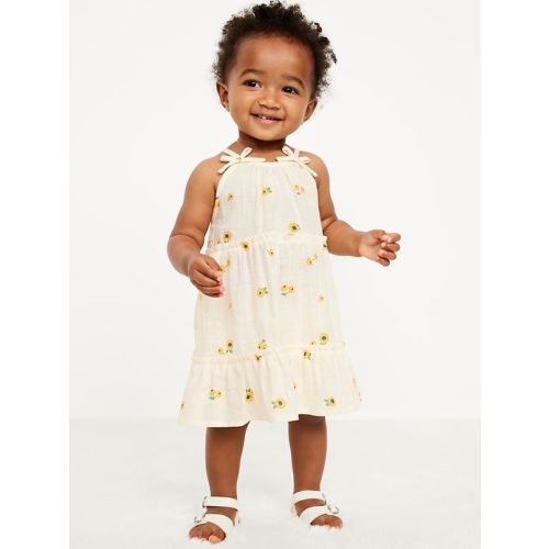 Printed Tiered Cami Dress and Shorts Set for Baby