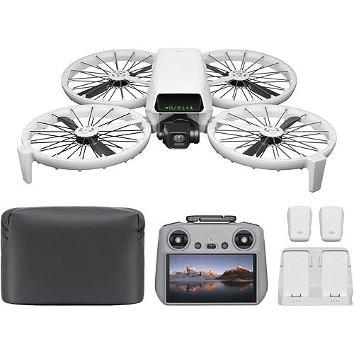 DJI Flip Fly More Combo With RC 2 Screen Remote Controller, Drone With 4K UHD Camera for Adults, Palm Takeoff, Auto Return, Intelligent Flight, 3 Batteries for 93-Min Flight Time