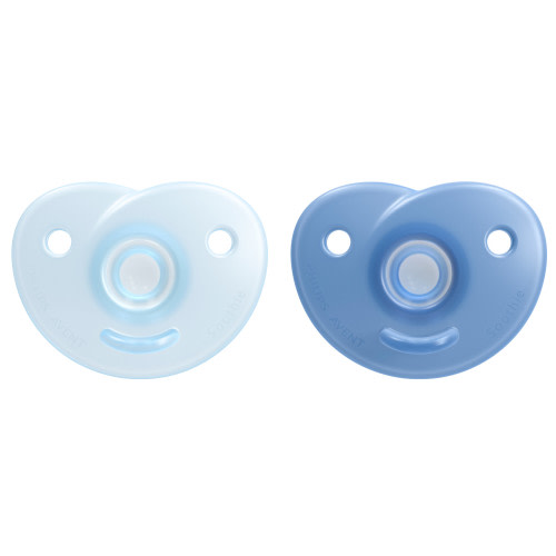 Philips Avent Soothie Heart Pacifier, 0-3 Months, Blue/Light Blue, 2 Pack, SCF099/01