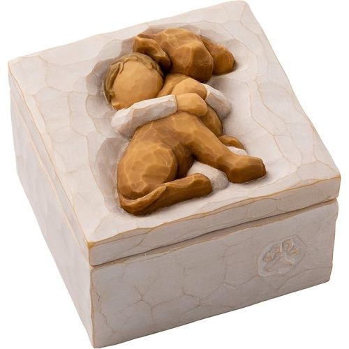 Willow Tree Hug (golden dog), sculpted hand-painted Keepsake Box