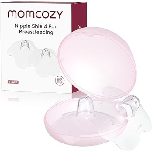 Momcozy Nipple Shield, Floral Contact Nipple Shield for Breastfeeding with Difficulty Sucking or Flat or Inverted Nipples, Made Without BPA/BPS, 17mm, 1 Pair