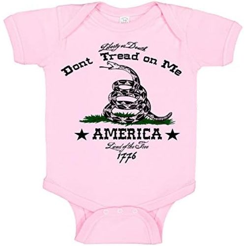 Don't Tread On Me Liberty or Death Military Themed Gadsden Flag Baby Bodysuit Romper Onesie