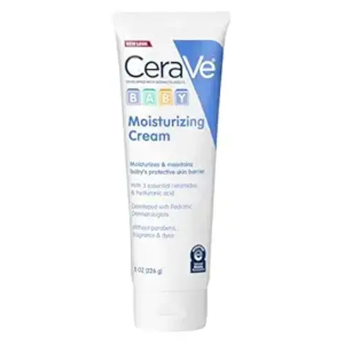 CeraVe Baby Cream, Gentle Moisturizing Cream with Ceramides, Fragrance, Paraben, Dye & Phthalates Free, Rich & Non-Greasy Feel, Gentle Baby Skin Care, 8 Ounce
