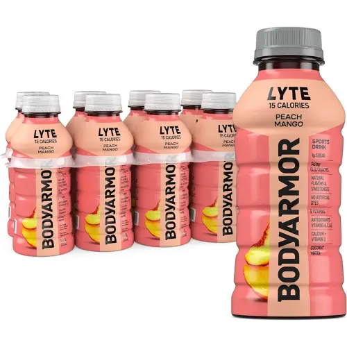 BODYARMOR LYTE Sports Drink Low-Calorie Sports Beverage, Peach Mango, Coconut Water Hydration, Natural Flavors With Vitamins, Potassium-Packed Electrolytes, Perfect For Athletes, 12 Fl Oz (Pack of 8)