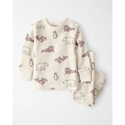 Baby Waffle Knit Pajamas Made with Organic Cotton in Artic Friends Print - Little Planet | Carter's