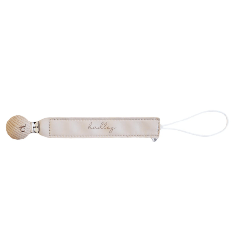 Personalized Leather Pacifier Clip | All Colors