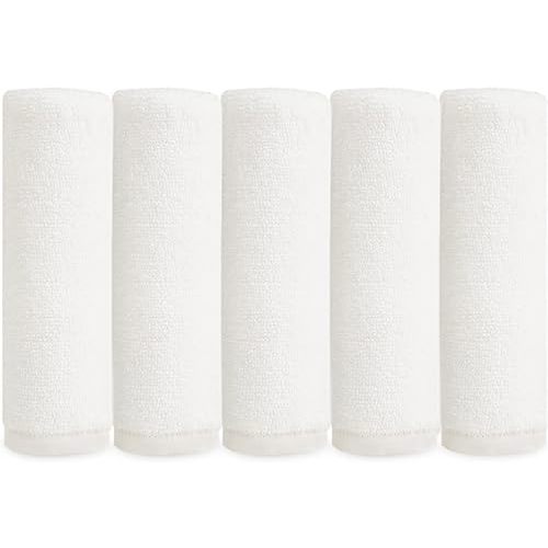 Natemia Organic Baby Washcloths - 10"x10" Baby Washcloths for Newborn, Pack of 6 Soft Organic Cotton Baby Towels, Baby Girl Washcloths, Wash Cloths for Babies, Organic Cotton Washcloths