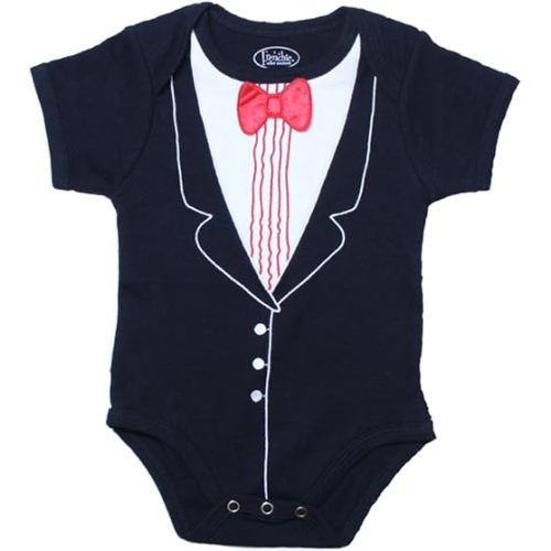 Infant TuxedoBaby Bow Tie - 100% Cotton Tux, Red Bowtie Baby Suit,6 Months