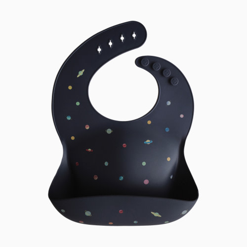 mushie Silicone Baby Bib | Adjustable Fit Waterproof Bibs (Planets)