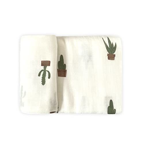 Leyl&Ari Muslin Swaddle Blanket | Baby Boy Girl Receiving Blanket | Gender Neutral Newborn Essentials (Potted Cacti)