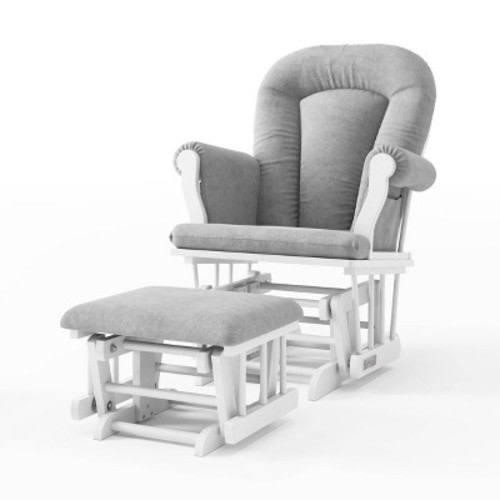 Child Craft Forever Eclectic Cozy Glider and Ottoman, Color: Matte White