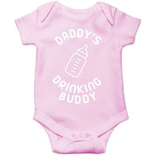 Crazy Bros Tee's Daddy's Drinking Buddy Baby Bodysuit Funny Baby Clothes Perfect Newborn Romper Cute Outfit