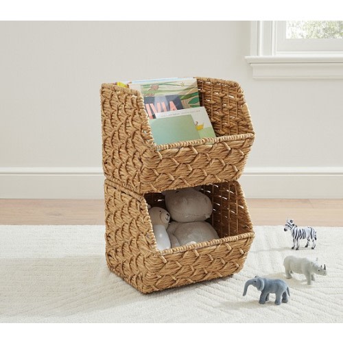 Sutton Woven Stackable Bin, Set of 2 | Pottery Barn Kids