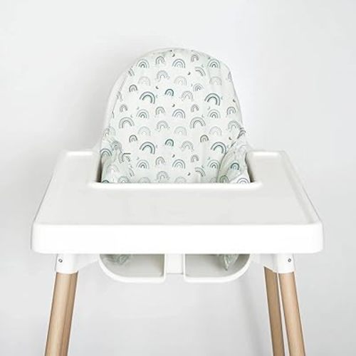 Highchair Cushion Cover for Inflatable Cushion, Compatible for IKEA Antilop Highchair, High Chair Accessories Stain-Proof and Wipeable Cushion Cover (Cushion NOT Included)(Bluerainbow)
