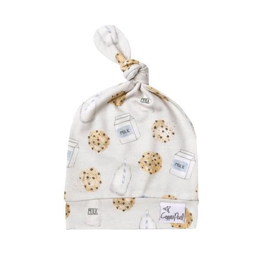 Copper Pearl Baby Beanie Hat Top Knot Stretchy Soft for Girl"Chip", 1.6 Ounces