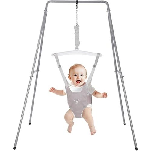 Baby Jumper with Stand, Baby Jumpers and Bouncers, Baby Exerciser Suitable for 6-24 Months, Easy to Assemble & Store Jumper for Baby