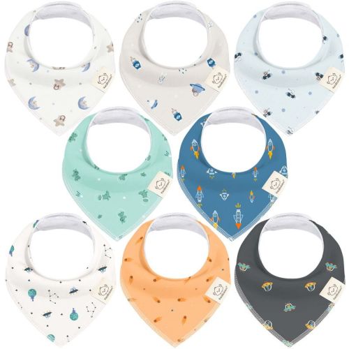 8pk Organic Baby Bandana Bibs, Baby Drool Bibs for Baby Boy, Girl, Baby Bibs for Infant, Newborn (Countryside)