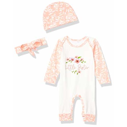 RCPATERN Newborn Baby Girl Clothes Letter Print Romper Jumpsuits 4Pcs Clothing Set Cute Infant Outfit