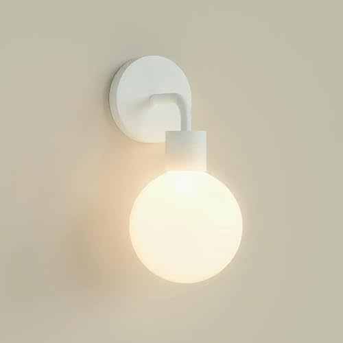 Wireless Wall Sconce (Shark Tank) Rechargeable & Dimmable LED Light w/App Control & Damage-Free Install, Moveable Modern Ambient Lighting for Elegant Home & Bedroom Decor | Popwhite