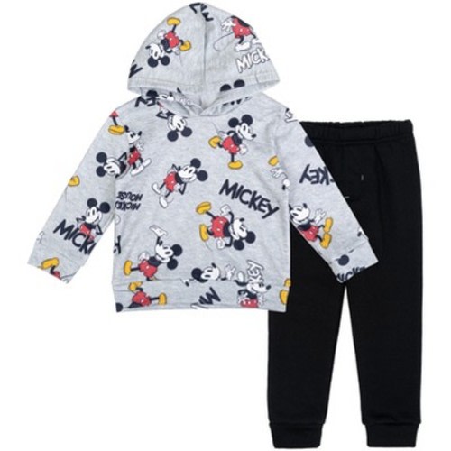 Disney Mickey Mouse Infant Baby Boys Fleece Pullover Hoodie and Pants Outfit Set Black / Gray 12 Months