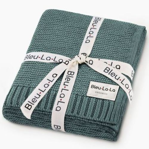 Bleu La La 100% Luxury Organic Cotton Baby Swaddle Blanket For Newborn And Infant Boys And Girls - Hunter Green